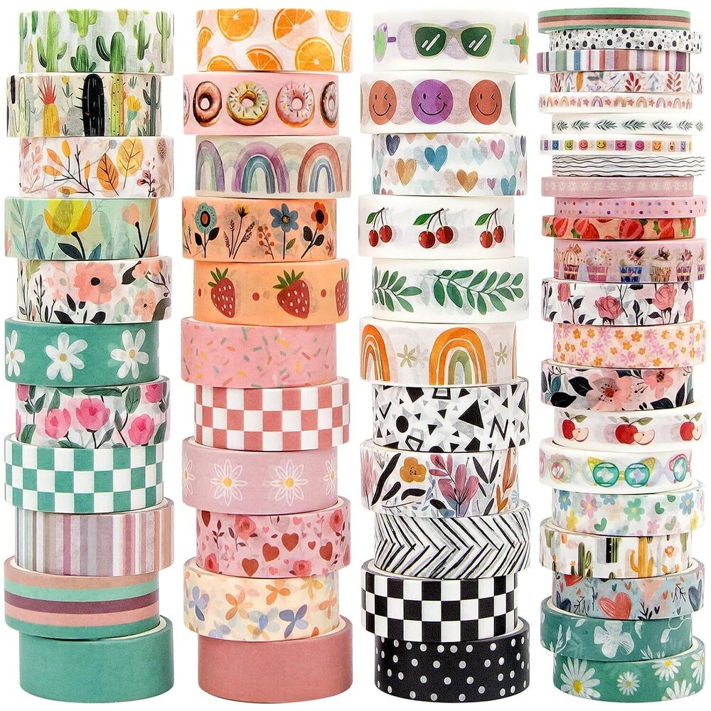 55 Rolls Holiday Washi Tape Set - Decorative Tape Seasonal Bohemian
